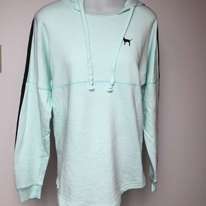 PINK hooded mint green sweatshirt